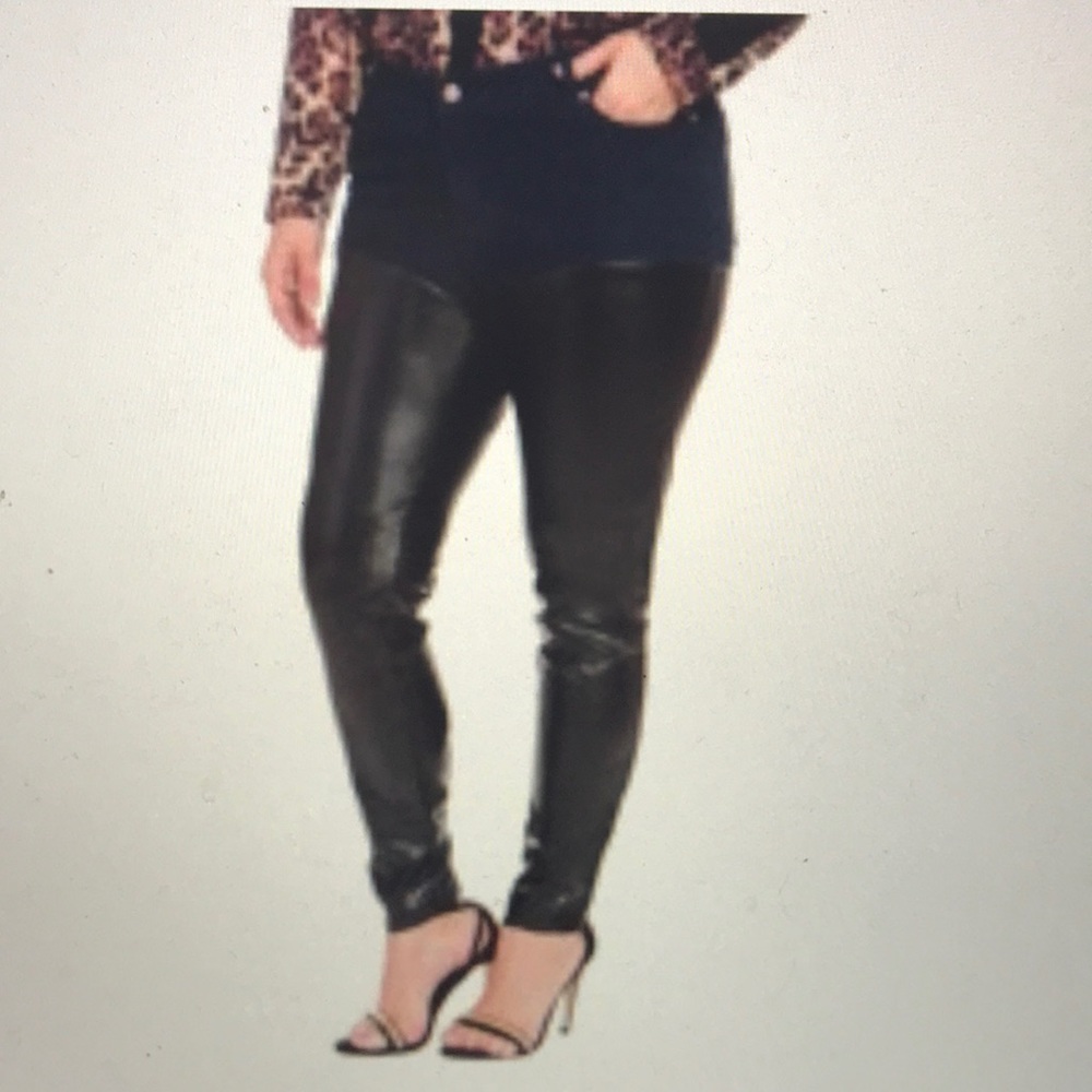 ELOQUII Cowgirl Style Denim Jeans w/ Faux Leather